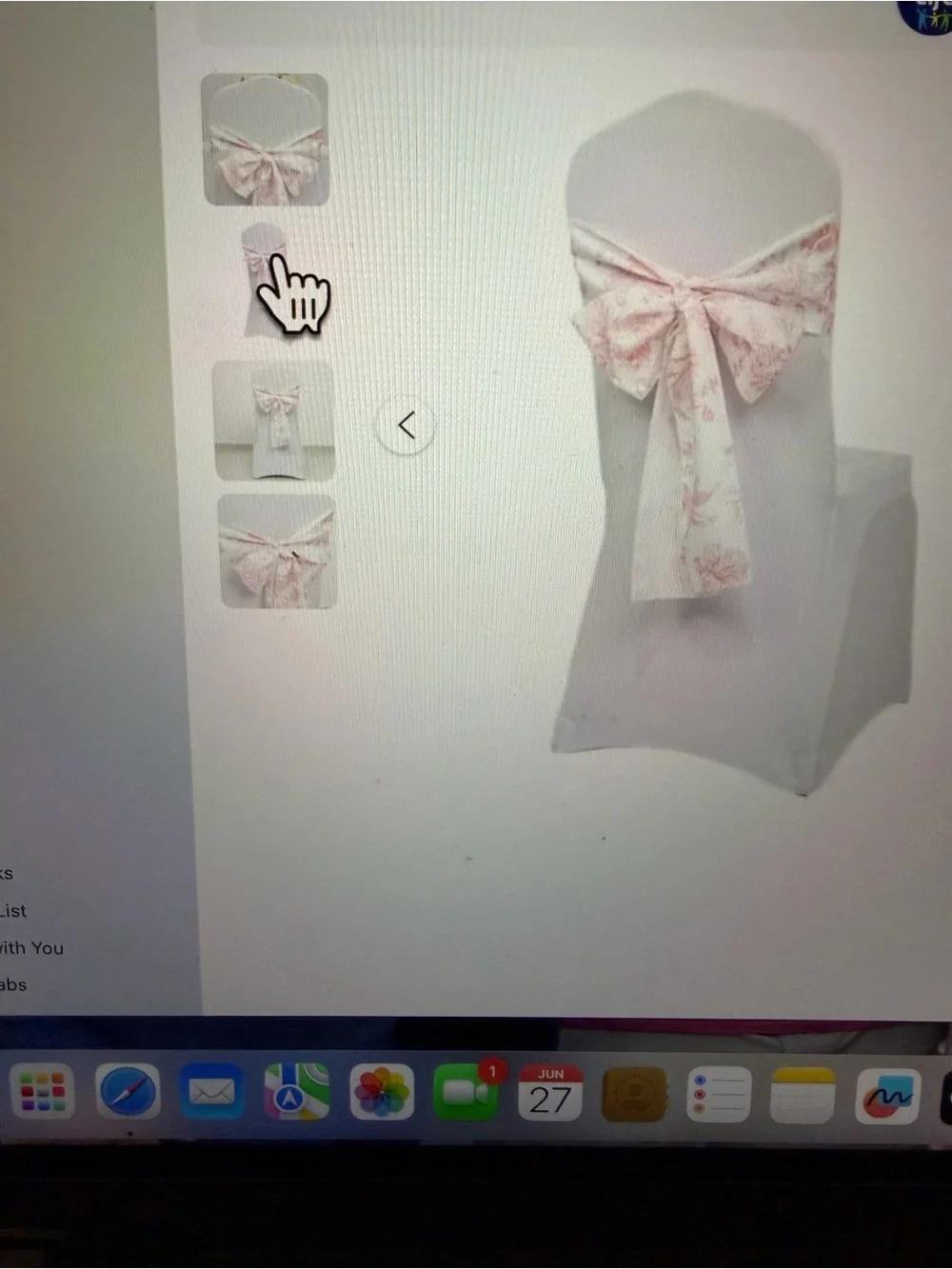 Polyester Chair Sashes French Toilet Floral Design reusable